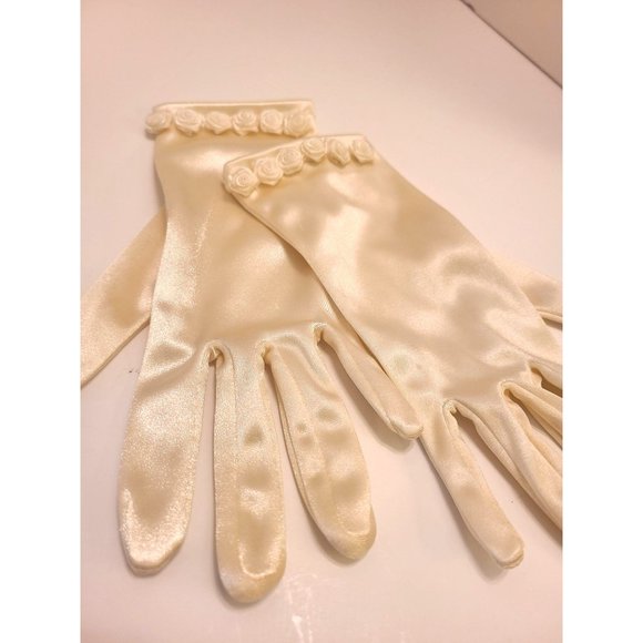GLENTEX LADIES VINTAGE DRESS GLOVES WITH ROSETTES - Picture 1 of 4